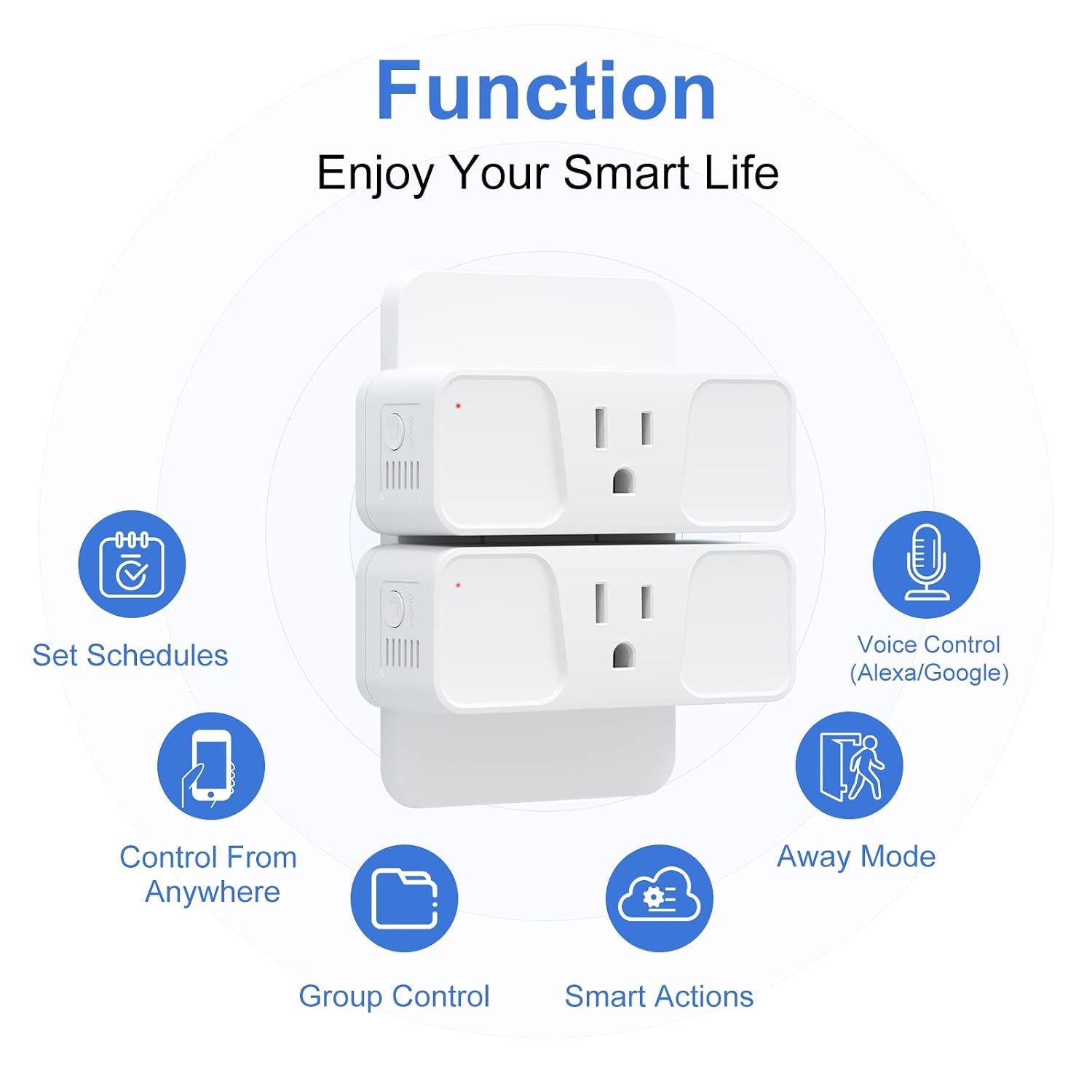 Smart Plug 1 Pack  2.4Ghz Wifi Smart Plug Smart Home Wi-Fi Outlet Compatible with Alexa Google Assistant