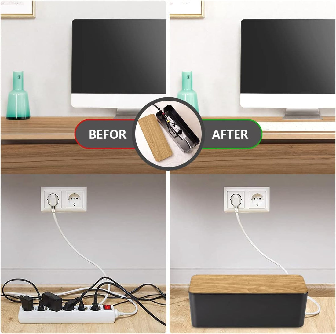 Cable Management Box, Large Cable Organizer Box to Hide Wires