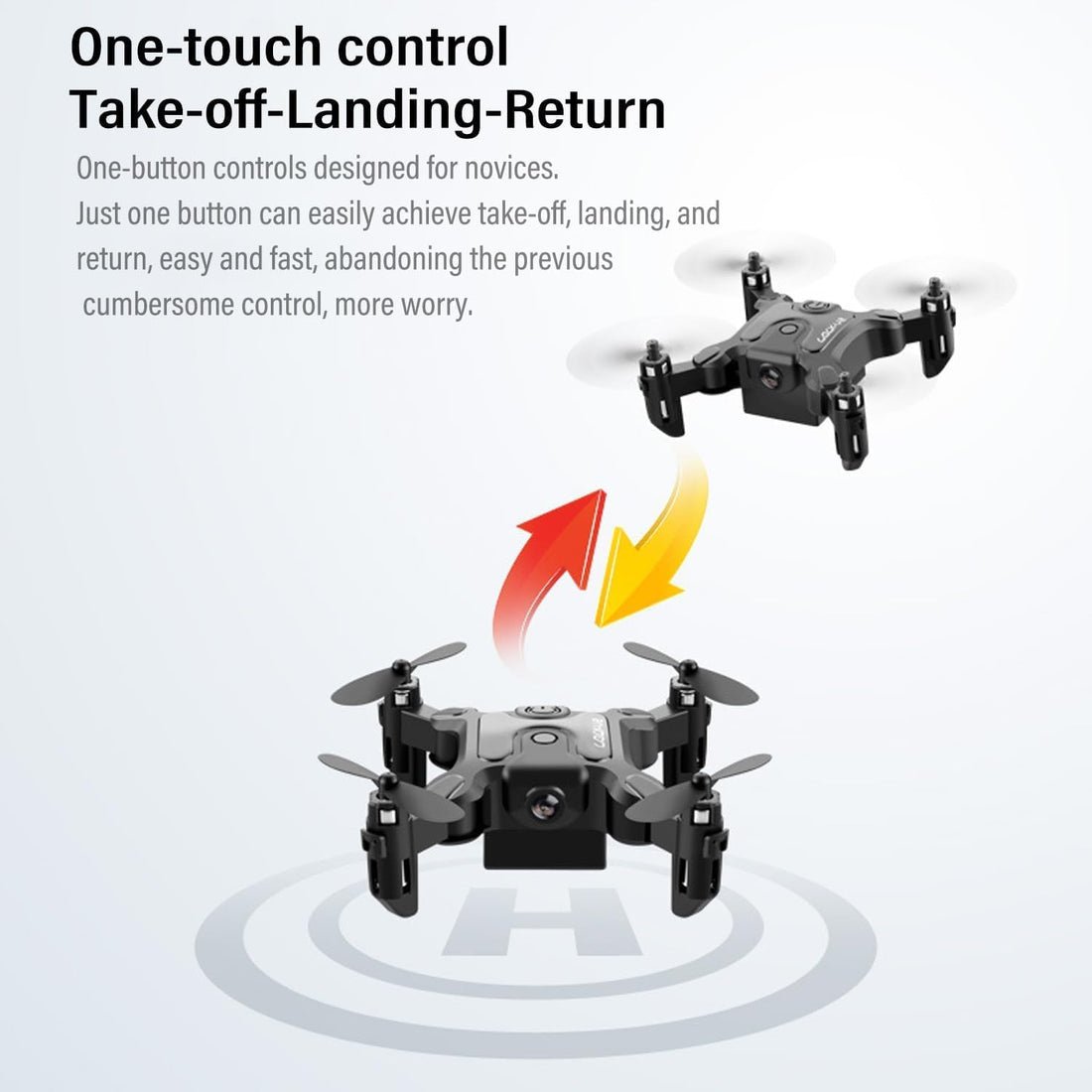 Mini Drone with 4K Camera & Six-Axis Stabilization Mini Shuttle Foldable FPV Drone | Small-Bodied Covert UAV One Key Take Off/Land, Headless Mode, Support 360° Roll