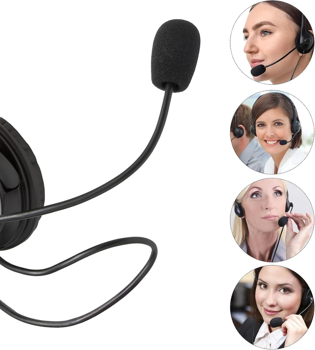 12 Pack Microphone Windscreen, Headset Mic Foam Cover High-Density Sponge Microphones Foams Windscreen Pop Filter Replacement for Headset Microphones (Black)