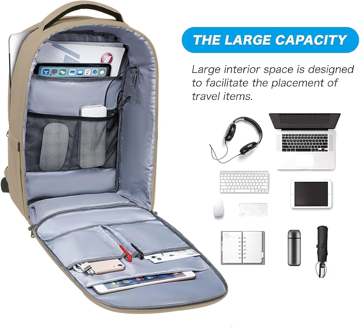 15.6-16 Inch 35L Laptop Backpack with USB Charging Port