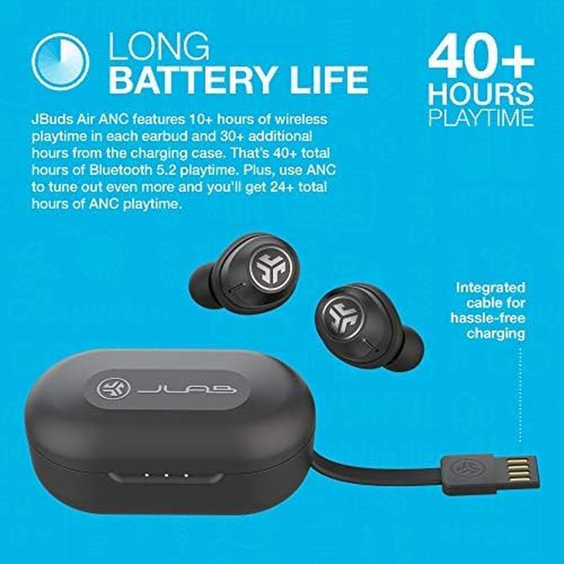 , Jbuds Air ANC, True Wireless Earbuds, Active Noise Cancelling Bluetooth Earbuds, Black
