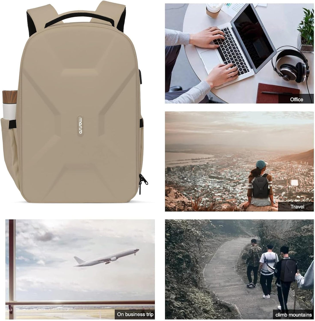 15.6-16 Inch 35L Laptop Backpack with USB Charging Port