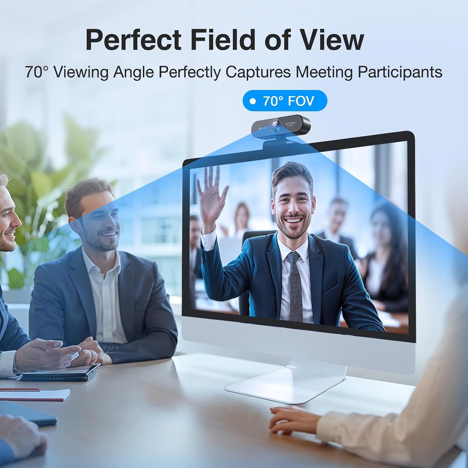 NOVA 1080P Webcam with Microphone, Auto Focus, 96°View Web Camera