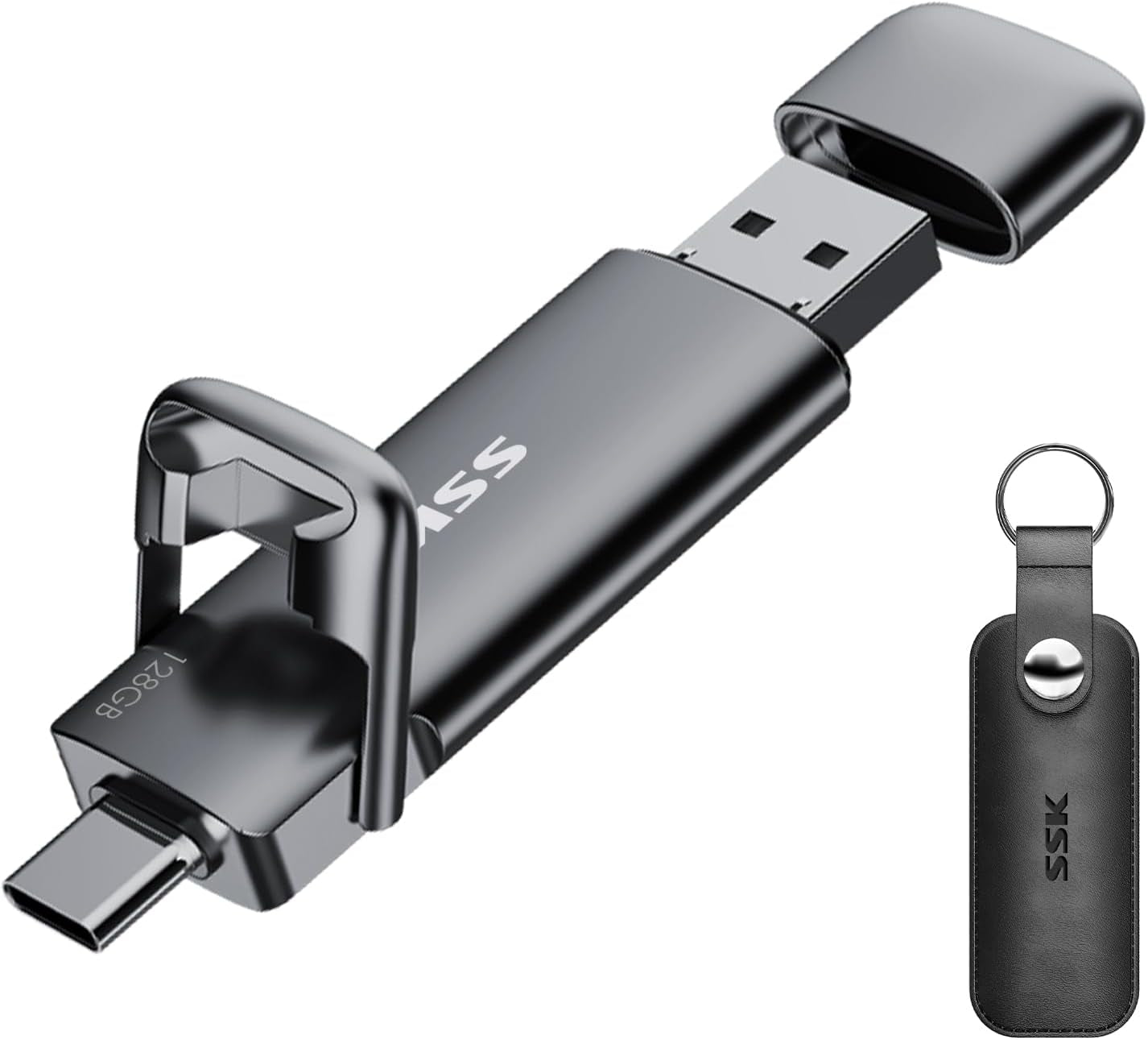 128GB USB C Flash Thumb Drive up to 550Mb/S Dual USB C+A Memory Stick