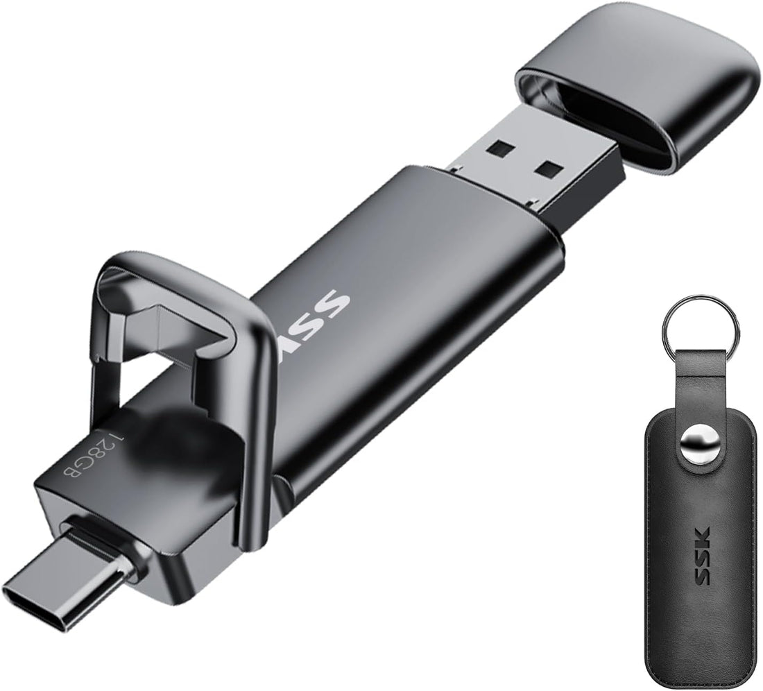128GB USB C Flash Thumb Drive up to 550Mb/S Dual USB C+A Memory Stick