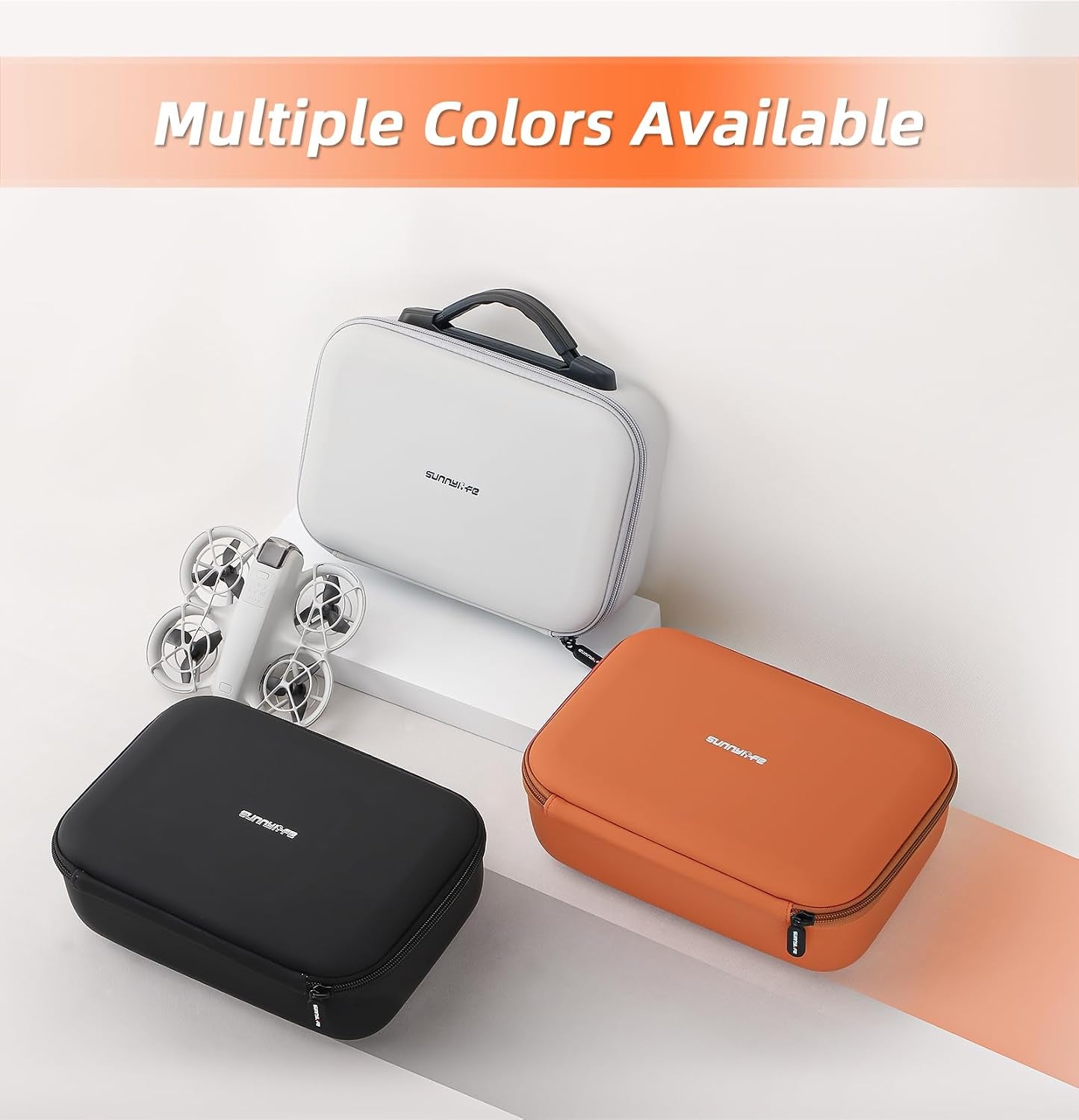Carrying Case for DJI Neo Fly More Combo Accessories, Portable PU Leather Storage Travel Case for DJI Neo, Compatible with RC-N3 Remote Controller, Three-Battery, Charging Hub (Light Grey)