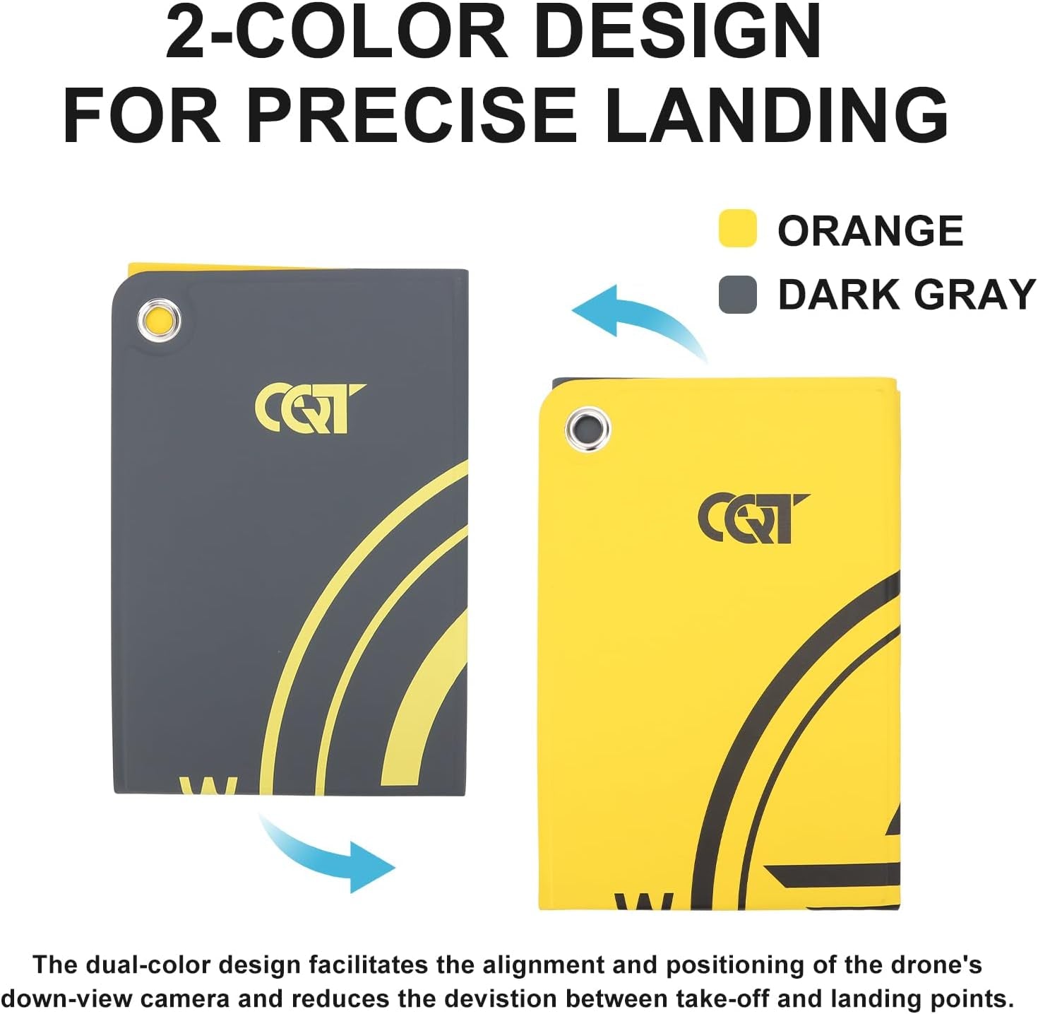 Drone Landing Pad Universal Waterproof Weighted Portable Fast-Foldable Helipad Launch for DJI Avata 360 Mavic 3 4 Pro/Mini 2 Se/Air 2 2S/Mini 3 4 5 Pro/Mavic 2/Holy Stone/Fpv/Avata 2/RC Quadcopters Accessories (55CM Yellow+Dark Gray)