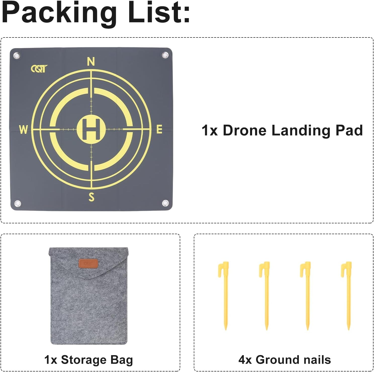 Drone Landing Pad Universal Waterproof Weighted Portable Fast-Foldable Helipad Launch for DJI Avata 360 Mavic 3 4 Pro/Mini 2 Se/Air 2 2S/Mini 3 4 5 Pro/Mavic 2/Holy Stone/Fpv/Avata 2/RC Quadcopters Accessories (55CM Yellow+Dark Gray)