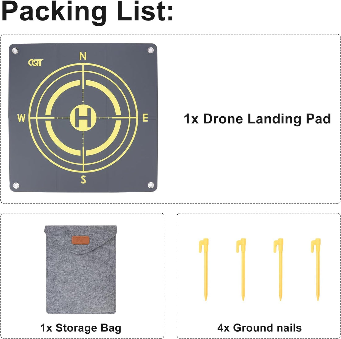 Drone Landing Pad Universal Waterproof Weighted Portable Fast-Foldable Helipad Launch for DJI Avata 360 Mavic 3 4 Pro/Mini 2 Se/Air 2 2S/Mini 3 4 5 Pro/Mavic 2/Holy Stone/Fpv/Avata 2/RC Quadcopters Accessories (55CM Yellow+Dark Gray)