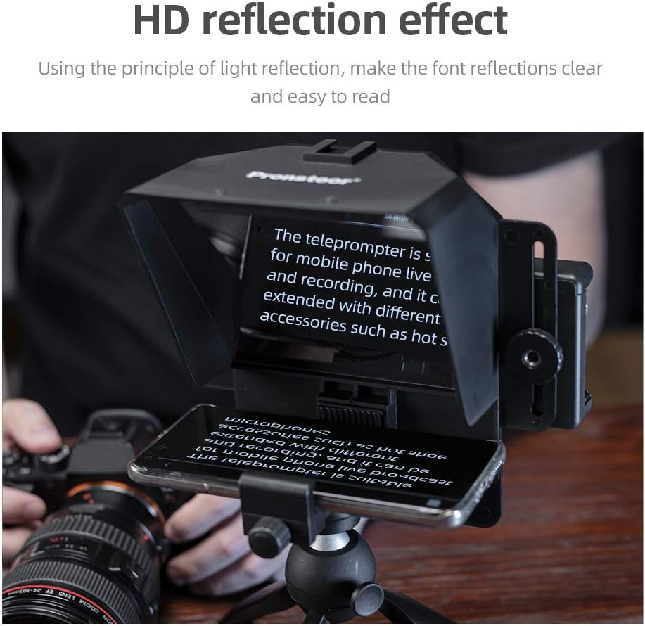 7.5'' Mini Teleprompter W/Desktop Tripod for Smartphone & DSLR