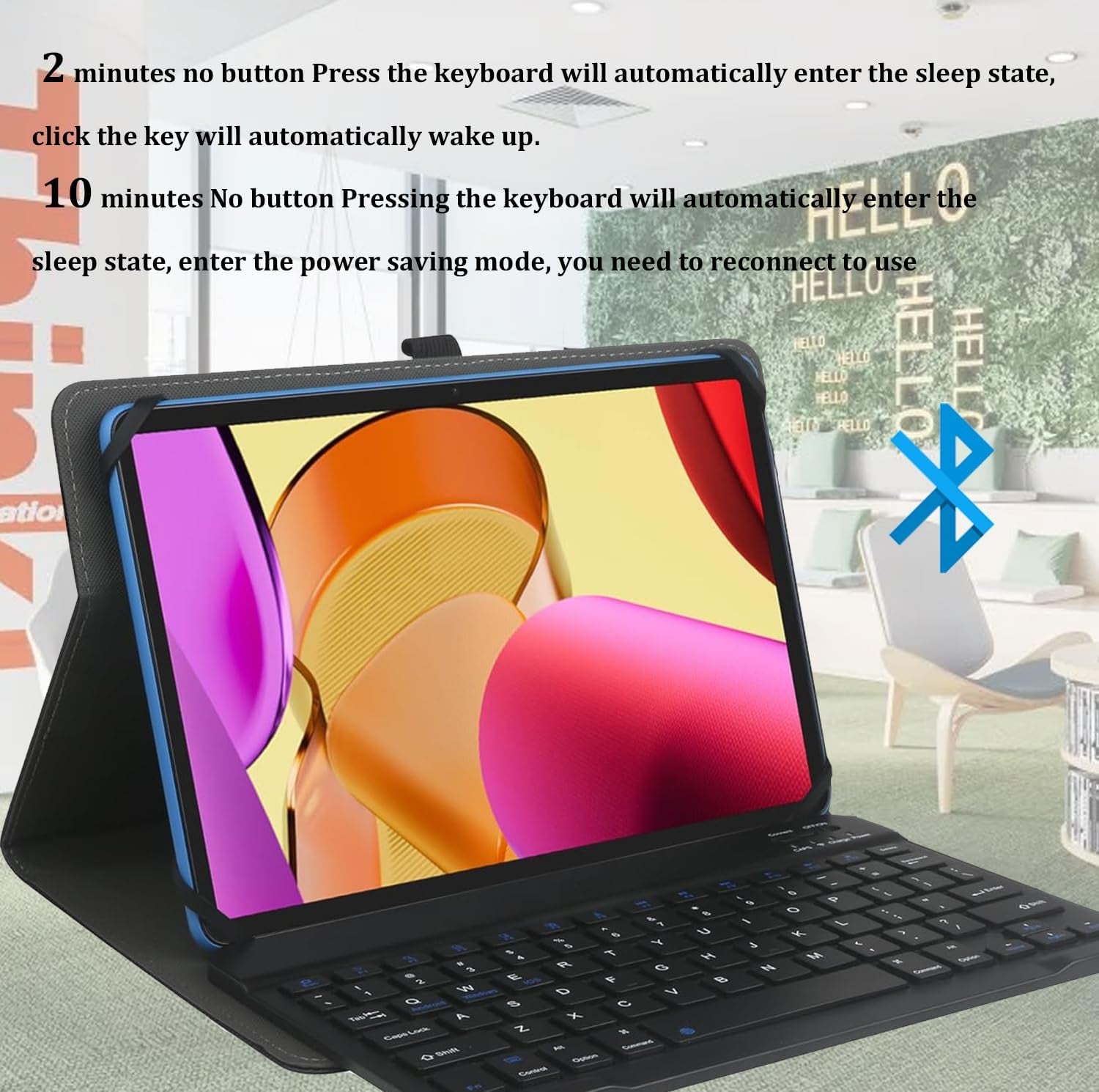 9",9.7",10.1",10.5",10.9",11" Tablet Universal Case with Keyboard, Case with Removable Wireless Bluetooth Keyboard & Pen Holder for Ipad, Galaxy and Other 9-11 Inch Tablet