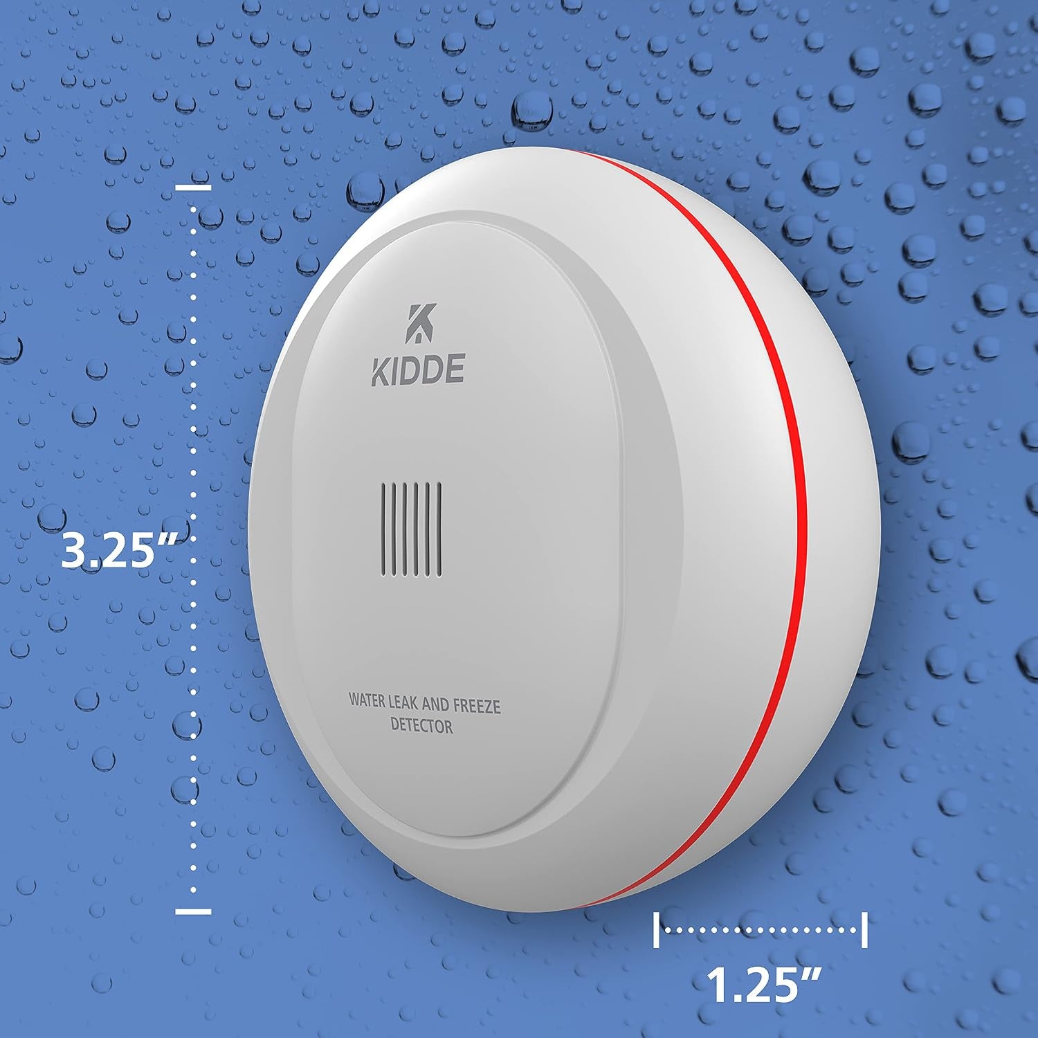 Kidde Wifi Water Leak Detector & Freeze Alarm, Alexa Device, Smart Leak Detector for Homes with App Alerts,White