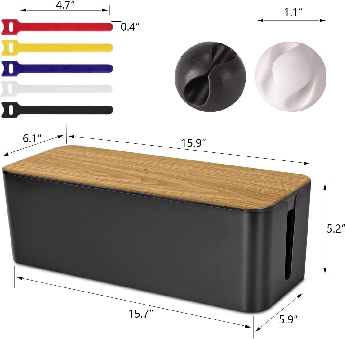 Cable Management Box, Large Cable Organizer Box to Hide Wires