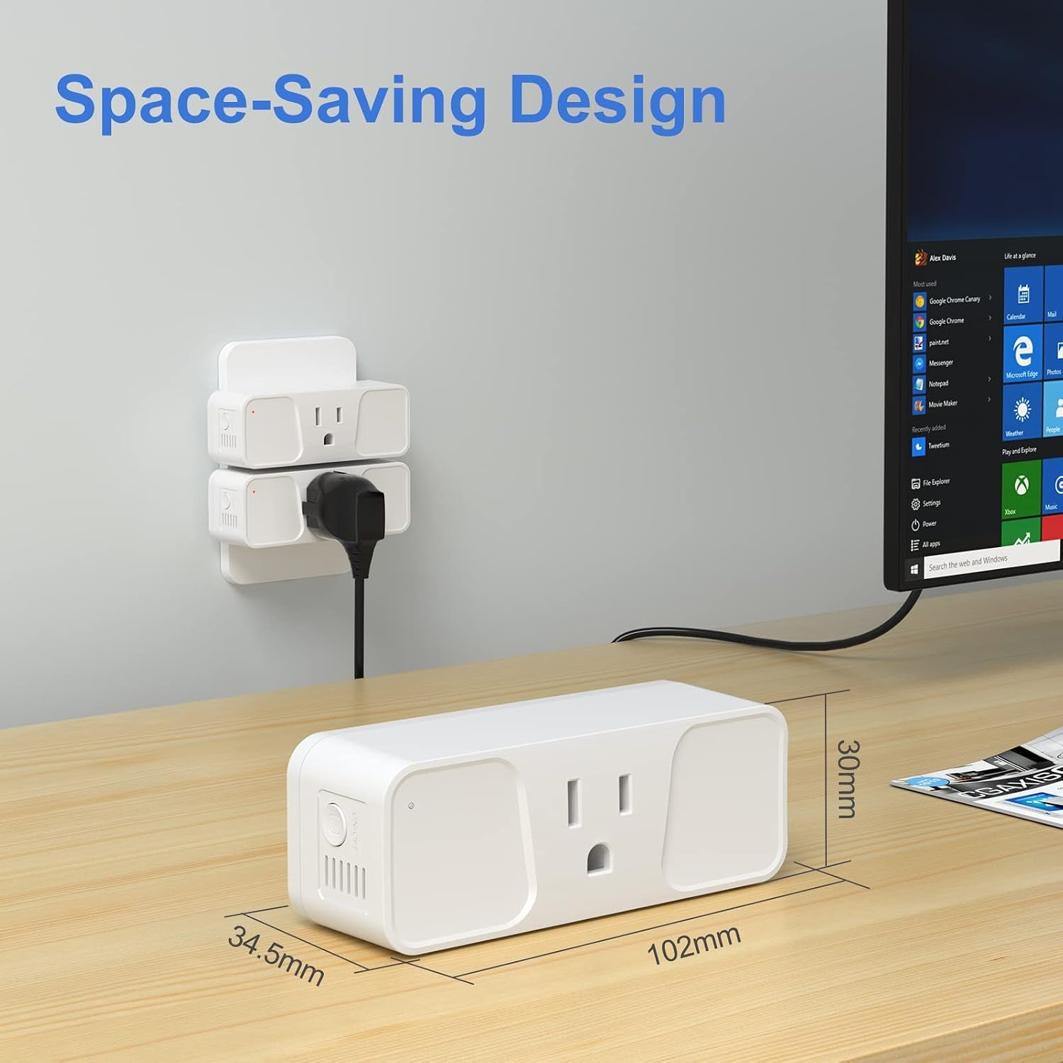 Smart Plug 1 Pack  2.4Ghz Wifi Smart Plug Smart Home Wi-Fi Outlet Compatible with Alexa Google Assistant