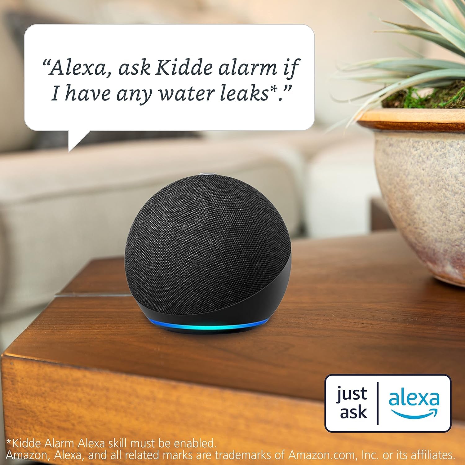 Kidde Wifi Water Leak Detector & Freeze Alarm, Alexa Device, Smart Leak Detector for Homes with App Alerts,White