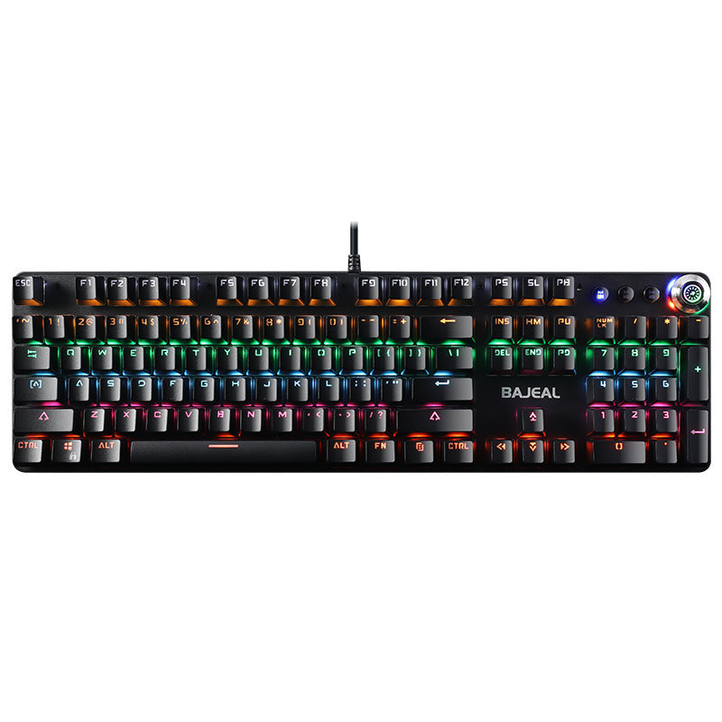 Metal Real Mechanical Keyboard Wired Luminous Knob Green Axis