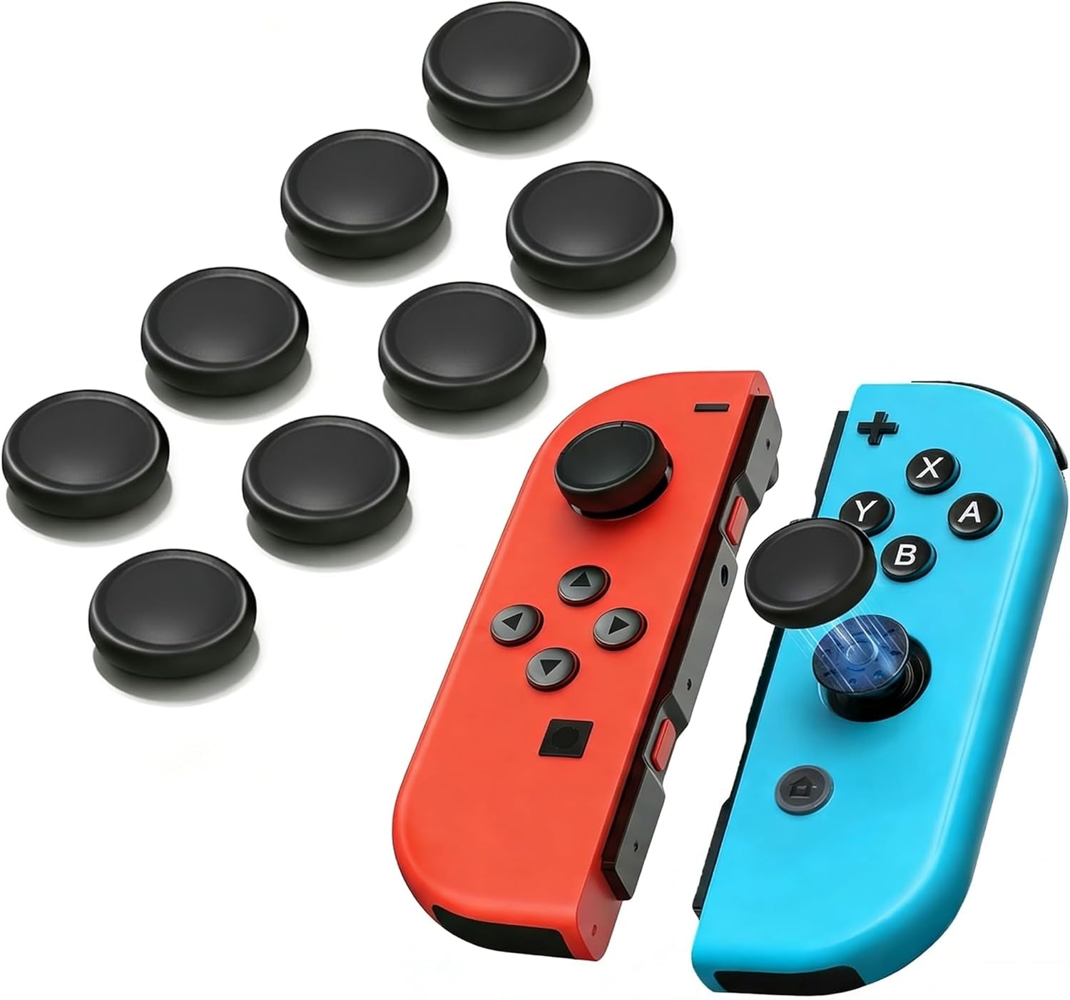 NS Joystick Controller Replacement Thumb Grip Cap Compatible with N-Switch OLED& NS Lite, JC Joystick Grip Button Stick Cover Controller 3D Skin Replacement Part Repair Kit Accessories