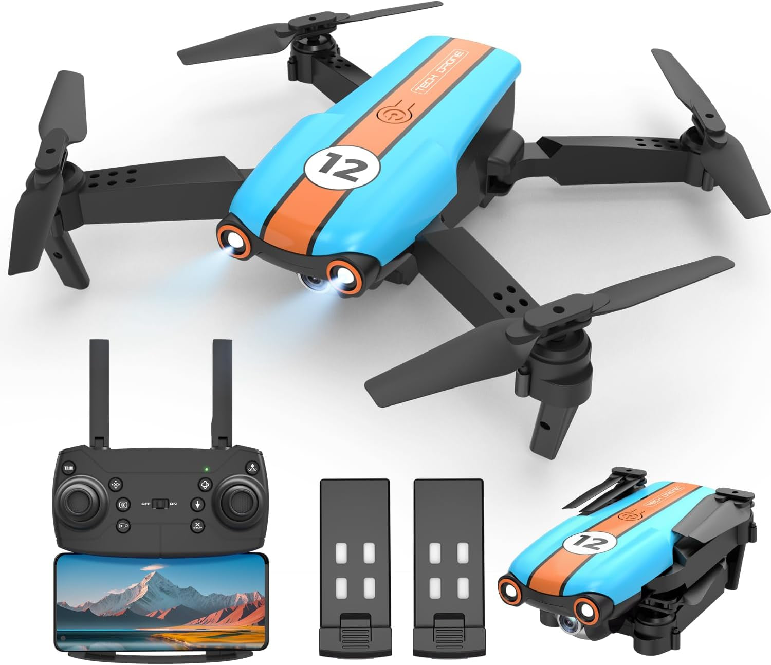 Drone with Camera for Adults, Foldable 2.4Ghz FPV Drone for Beginner and Adults,26 Mins Flight Time, RC Quadcopter Toys Gift, Altitude Hold, 2 Batteries