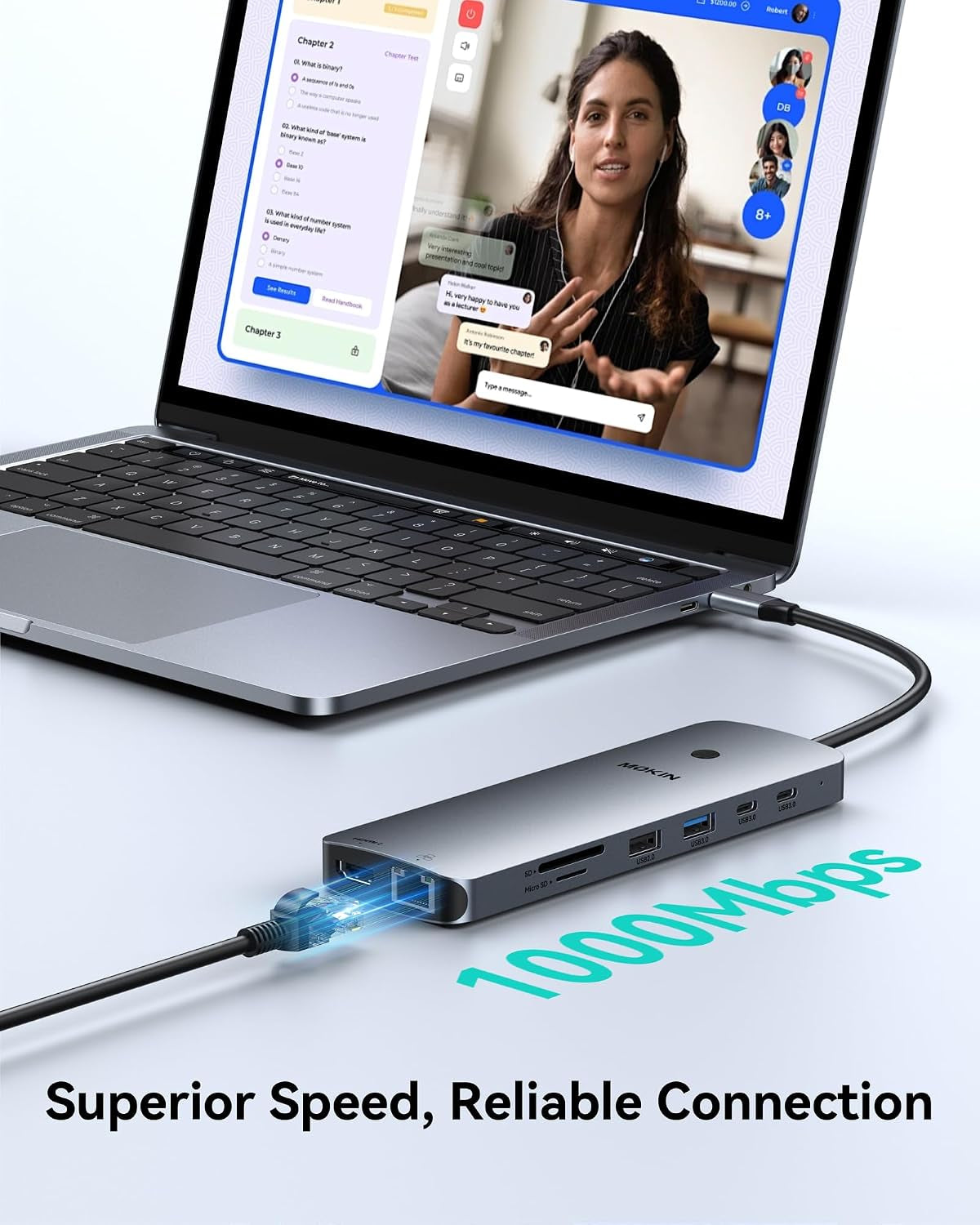 Laptop Docking Station Dual Monitor 4K HDMI USB C Hub for Dell/Hp/Mac