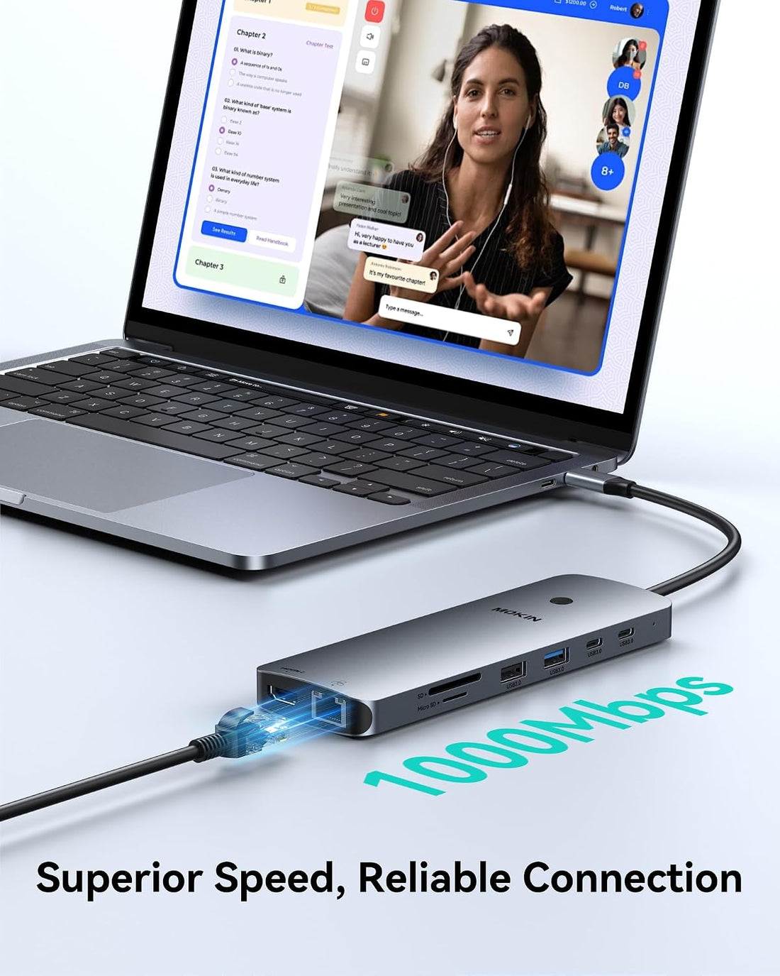 Laptop Docking Station Dual Monitor 4K HDMI USB C Hub for Dell/Hp/Mac