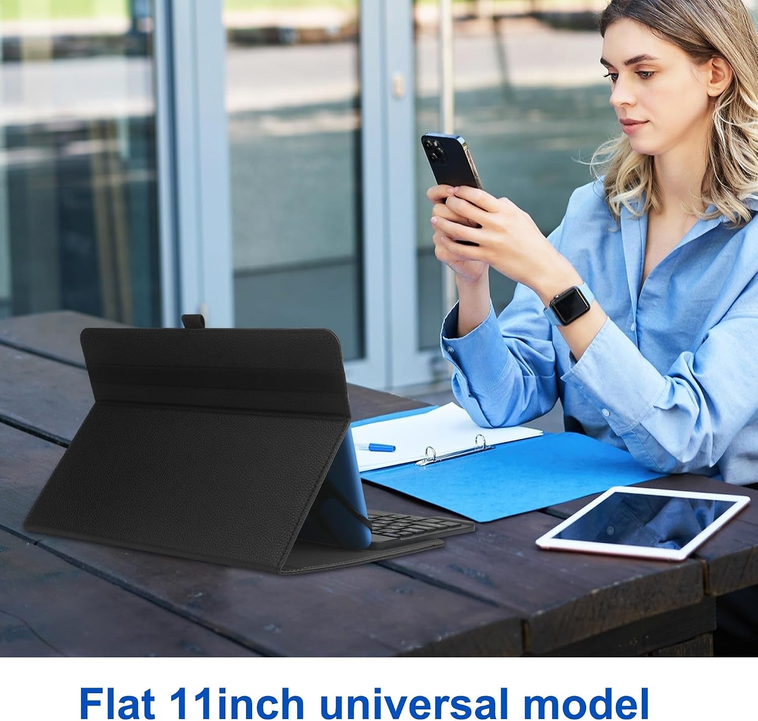 9",9.7",10.1",10.5",10.9",11" Tablet Universal Case with Keyboard, Case with Removable Wireless Bluetooth Keyboard & Pen Holder for Ipad, Galaxy and Other 9-11 Inch Tablet