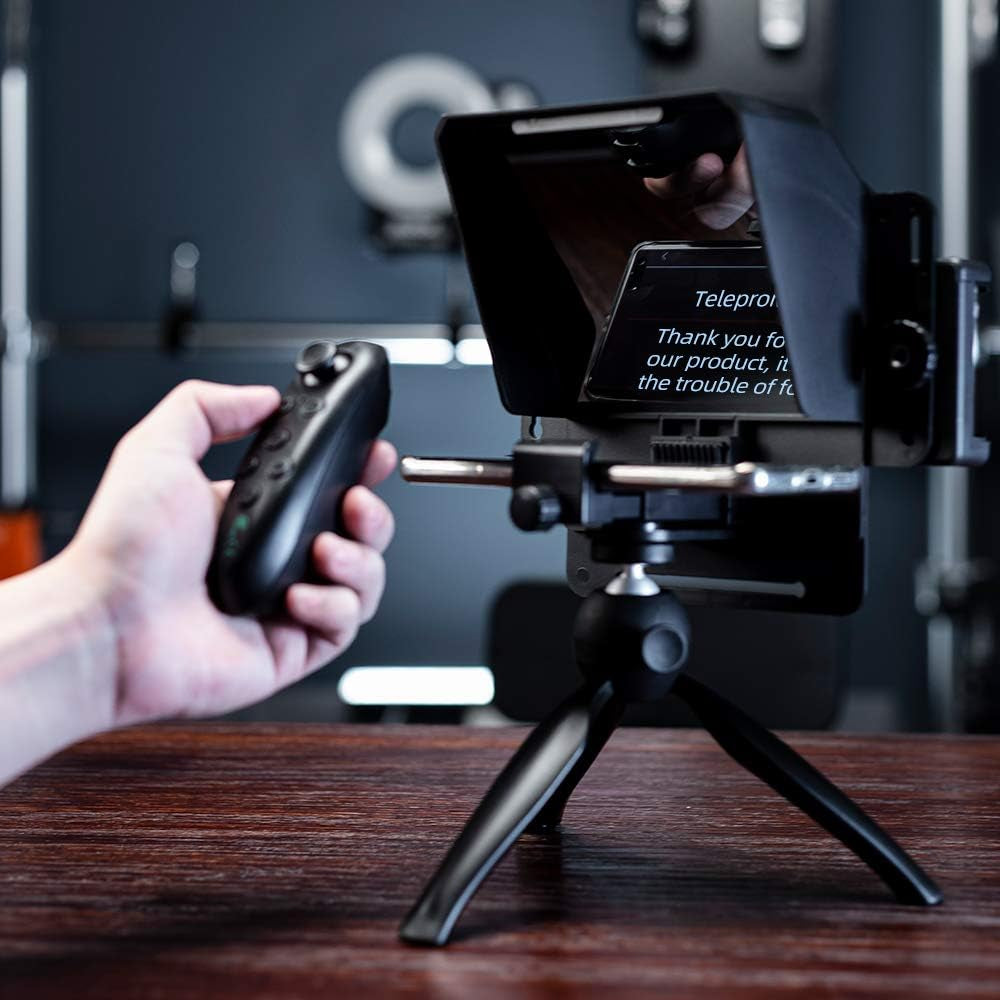 7.5'' Mini Teleprompter W/Desktop Tripod for Smartphone & DSLR