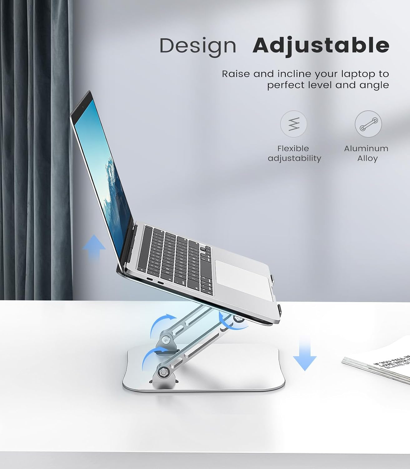 Adjustable Aluminum Laptop Stand for Desk, Laptop Riser for 11-16"