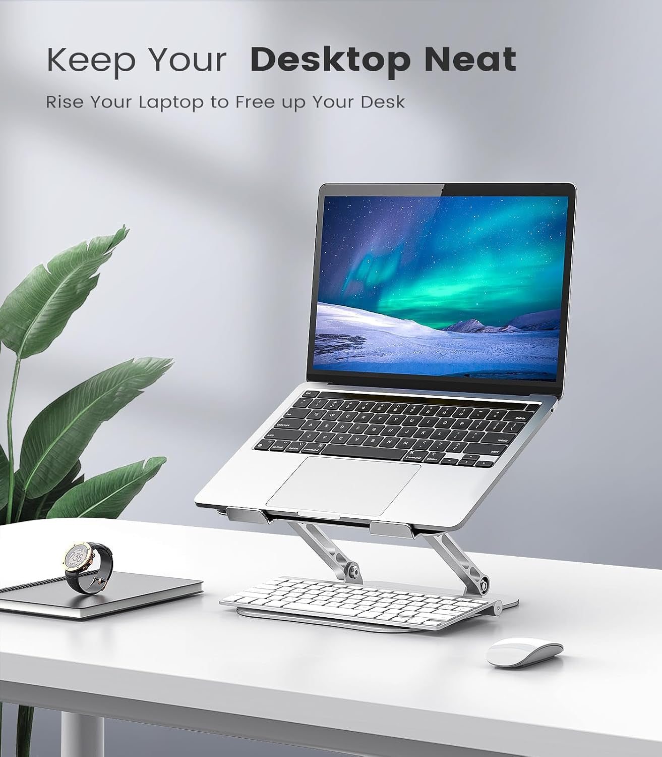 Adjustable Aluminum Laptop Stand for Desk, Laptop Riser for 11-16"
