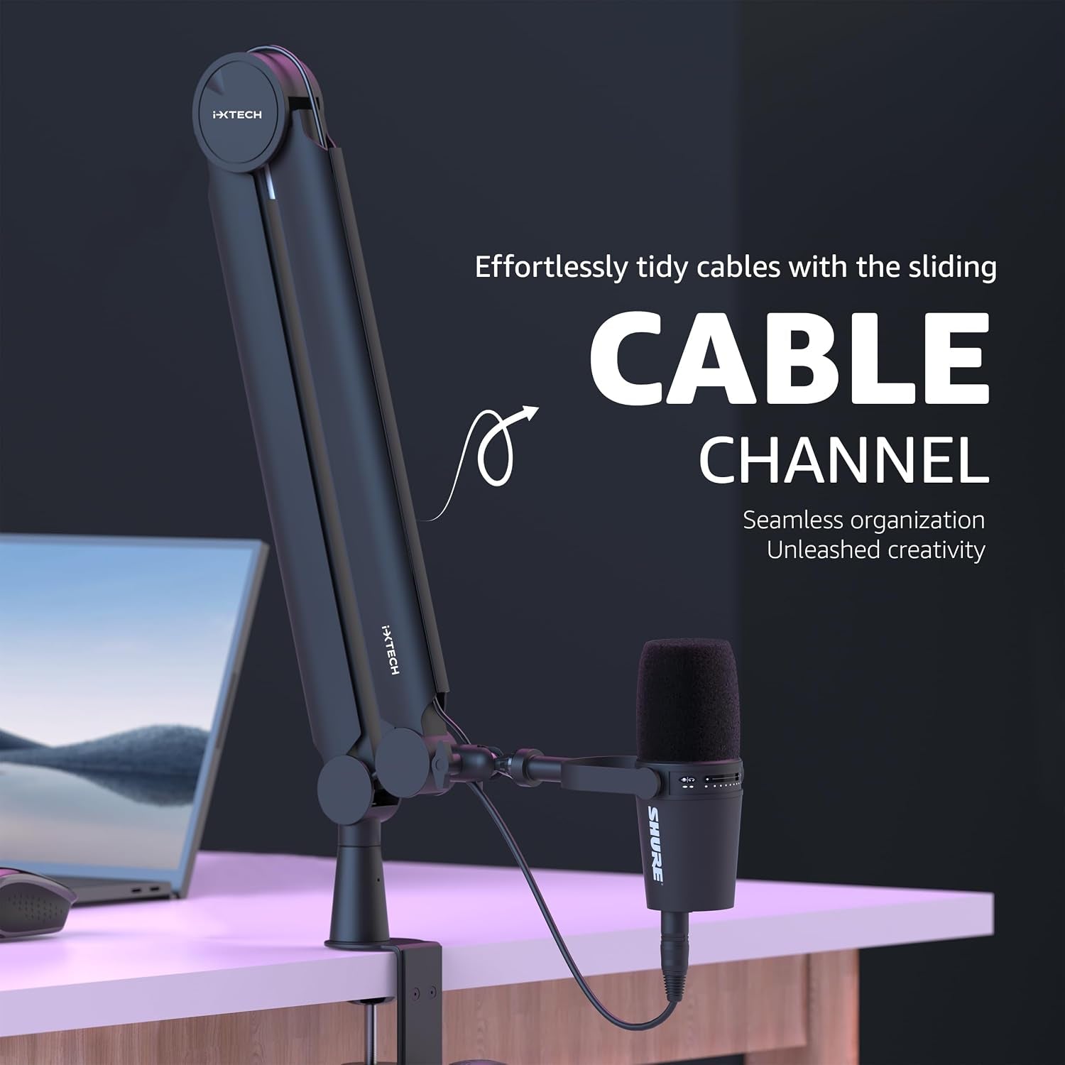 Mic Arm Boom Arm 360° Rotatable Microphone Boom Arm Mic Boom Arm with Desk Mount, Fully Adjustable, for Podcast, Video, Gaming, Radio, Studio Recording, Sturdy and Universal VALIANT Pro