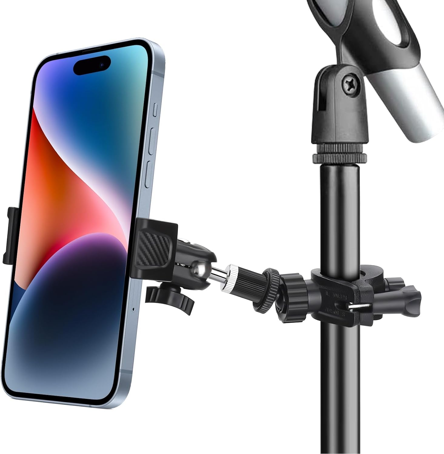 Adjustable Phone Holder for Mic Stand, Compatible with All Smartphones, Including Iphone, Samsung Galaxy, Google Pixel