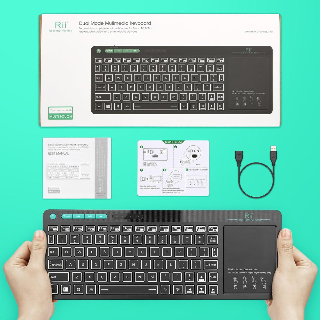 (Dual Mode) RT518S Wireless and Bluetooth Multimedia Keyboard