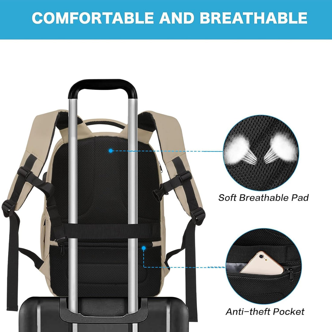 15.6-16 Inch 35L Laptop Backpack with USB Charging Port