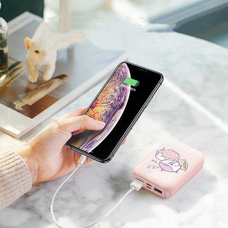 Green 10000mAh Power Bank with Type-C, Micro Input, Dual USB