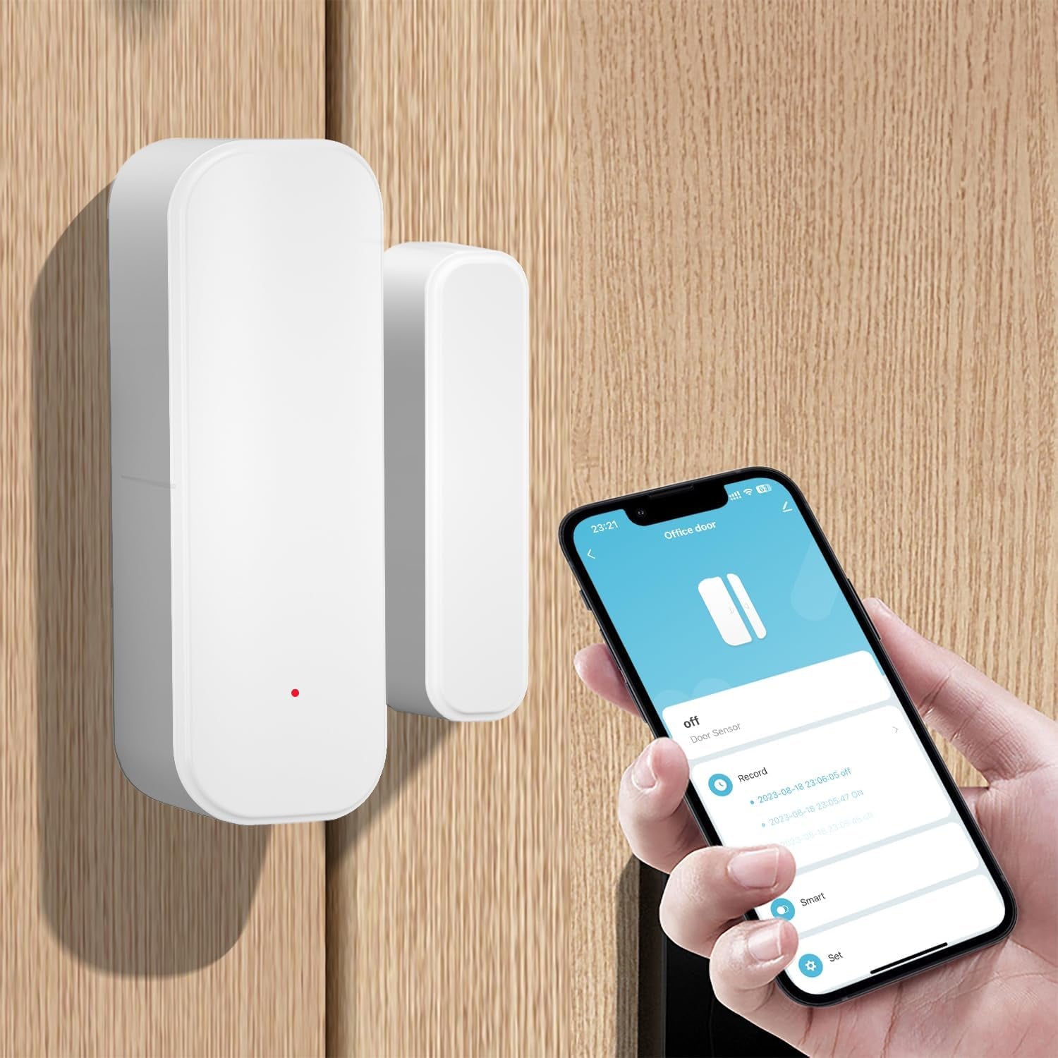 Wifi Door Sensor 2 Pack, Smart Contact Sensor with App Alerts, No Hub