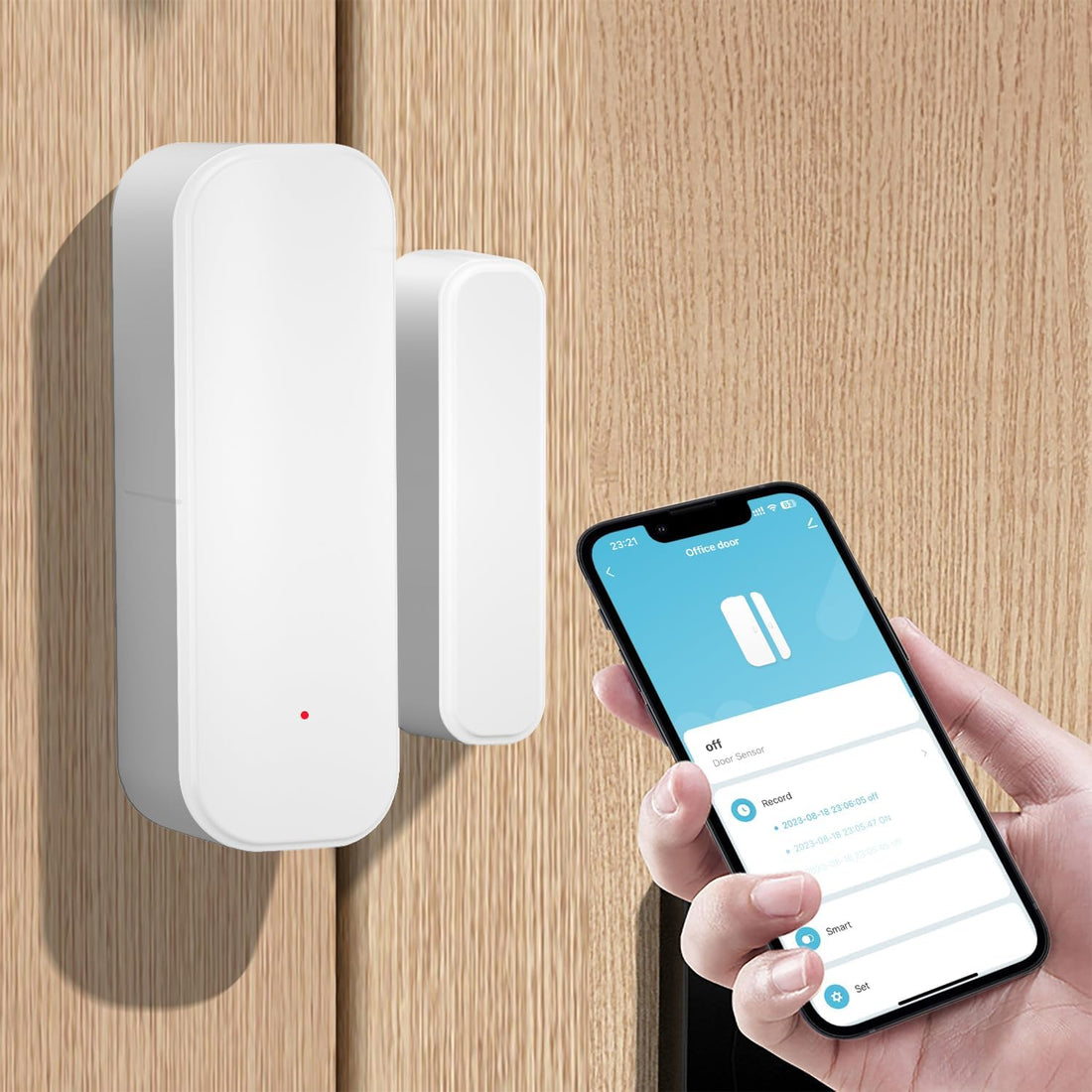 Wifi Door Sensor 2 Pack, Smart Contact Sensor with App Alerts, No Hub