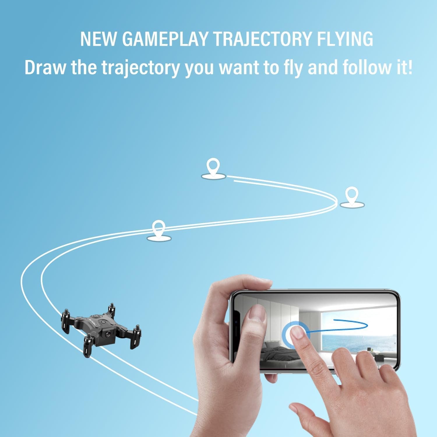 Mini Drone with 4K Camera & Six-Axis Stabilization Mini Shuttle Foldable FPV Drone | Small-Bodied Covert UAV One Key Take Off/Land, Headless Mode, Support 360° Roll