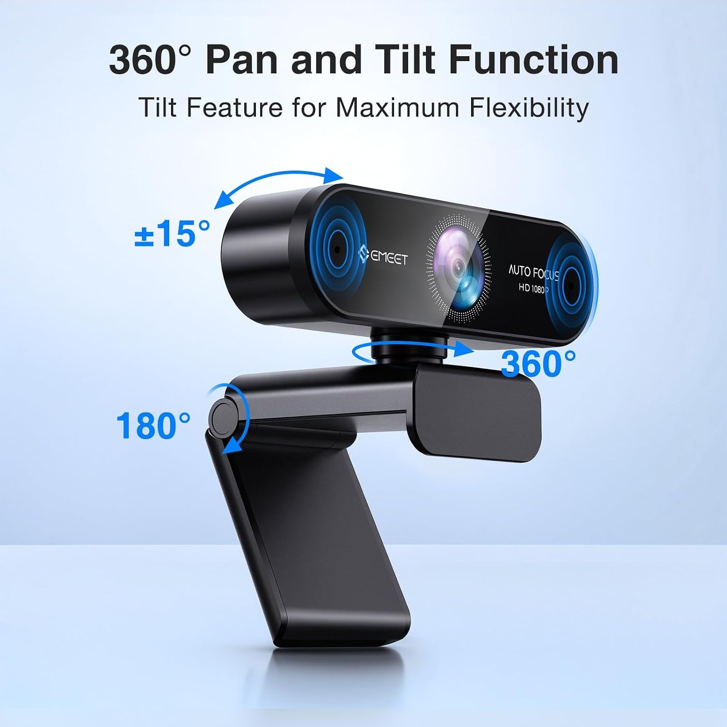 NOVA 1080P Webcam with Microphone, Auto Focus, 96°View Web Camera