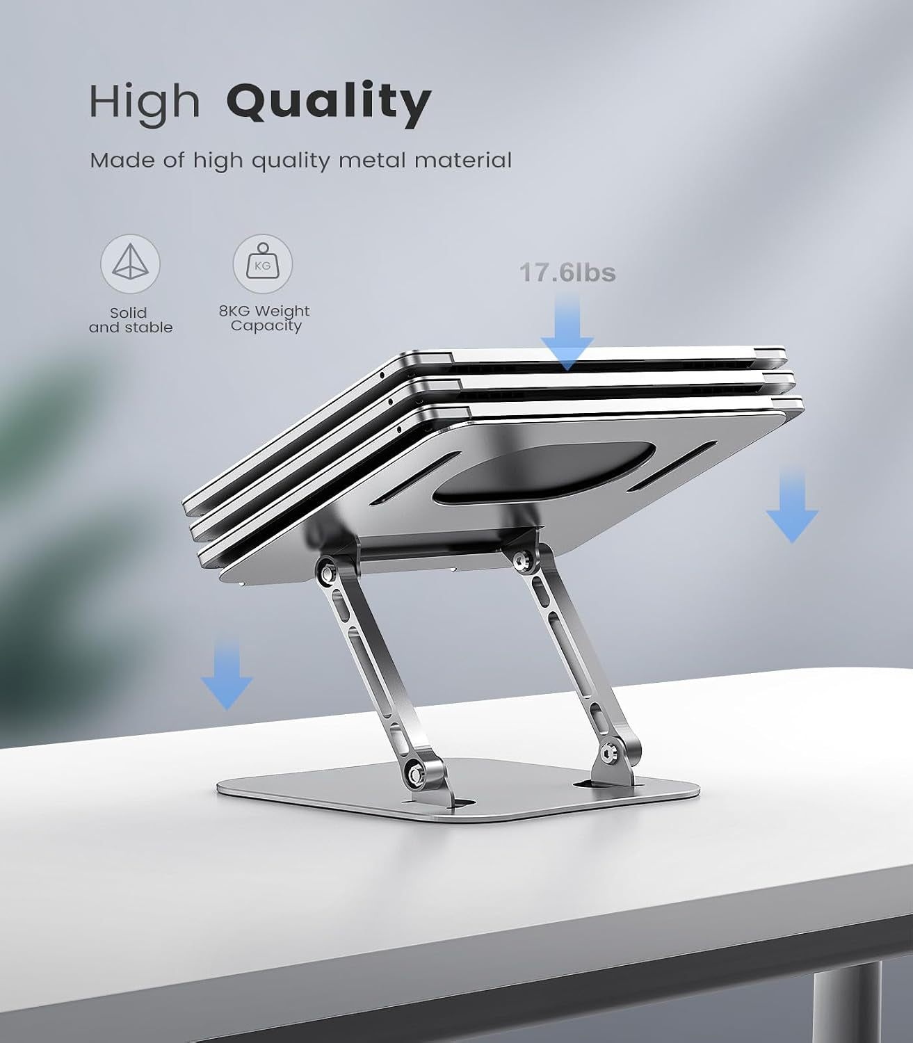 Adjustable Aluminum Laptop Stand for Desk, Laptop Riser for 11-16"