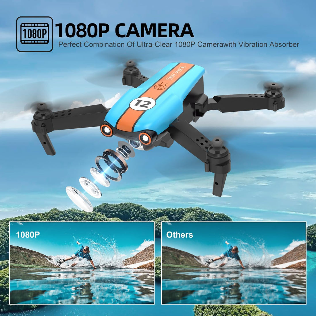 Drone with Camera for Adults, Foldable 2.4Ghz FPV Drone for Beginner and Adults,26 Mins Flight Time, RC Quadcopter Toys Gift, Altitude Hold, 2 Batteries