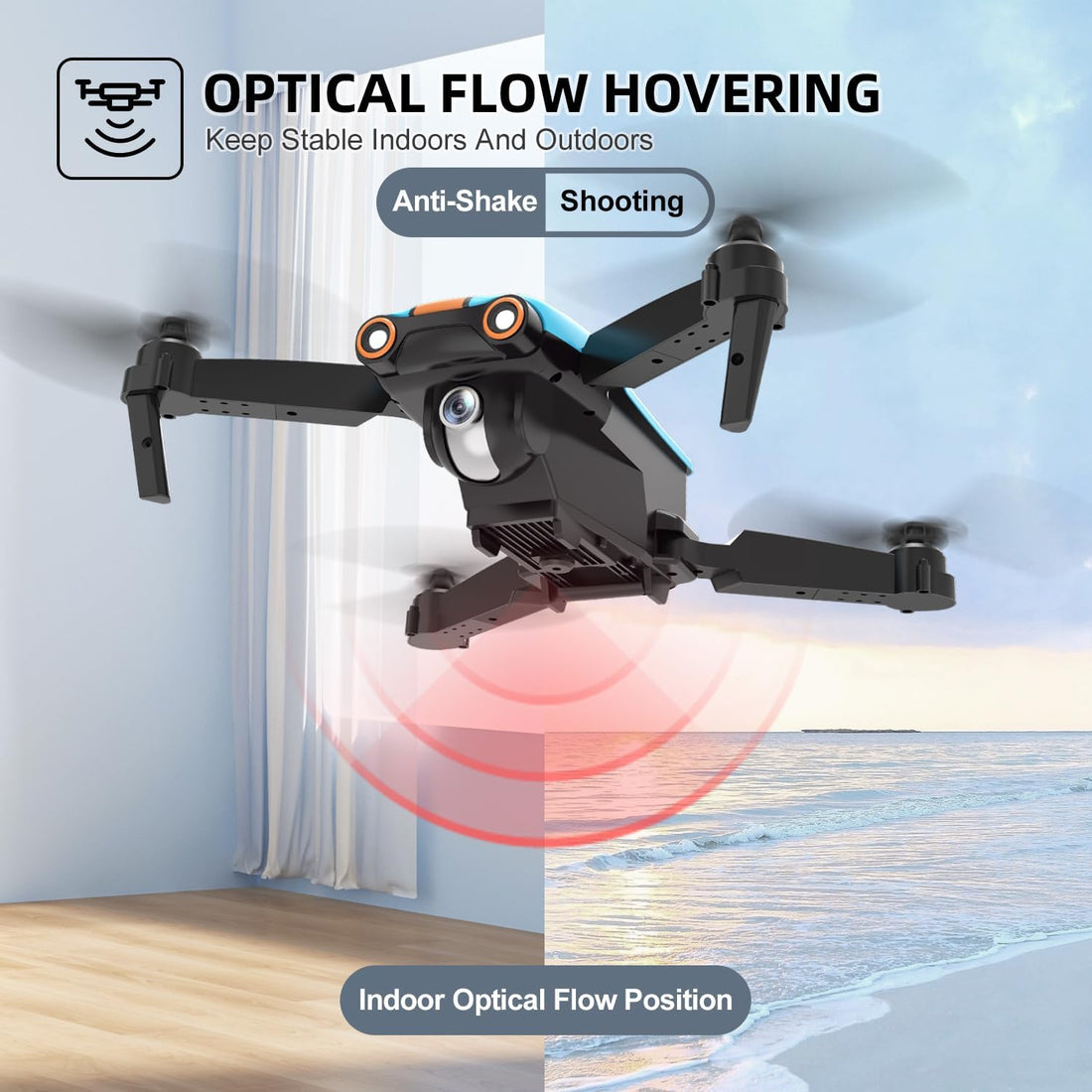 Drone with Camera for Adults, Foldable 2.4Ghz FPV Drone for Beginner and Adults,26 Mins Flight Time, RC Quadcopter Toys Gift, Altitude Hold, 2 Batteries
