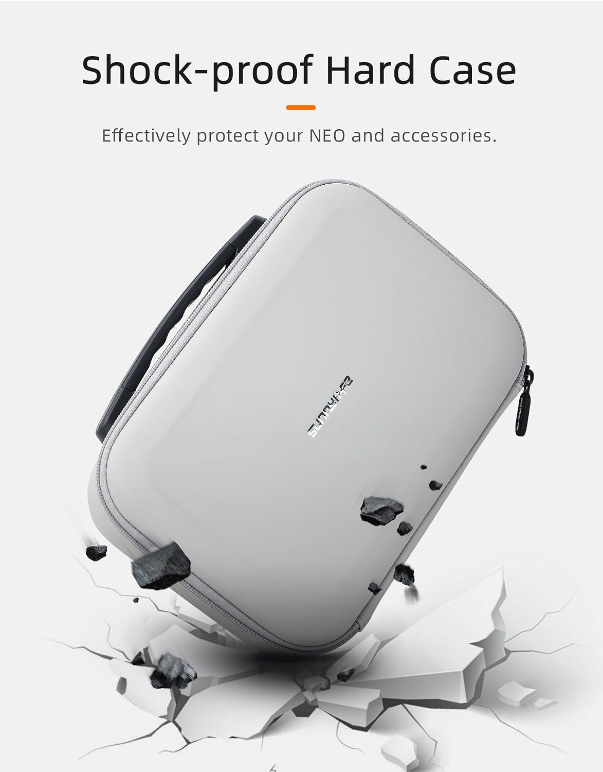 Carrying Case for DJI Neo Fly More Combo Accessories, Portable PU Leather Storage Travel Case for DJI Neo, Compatible with RC-N3 Remote Controller, Three-Battery, Charging Hub (Light Grey)
