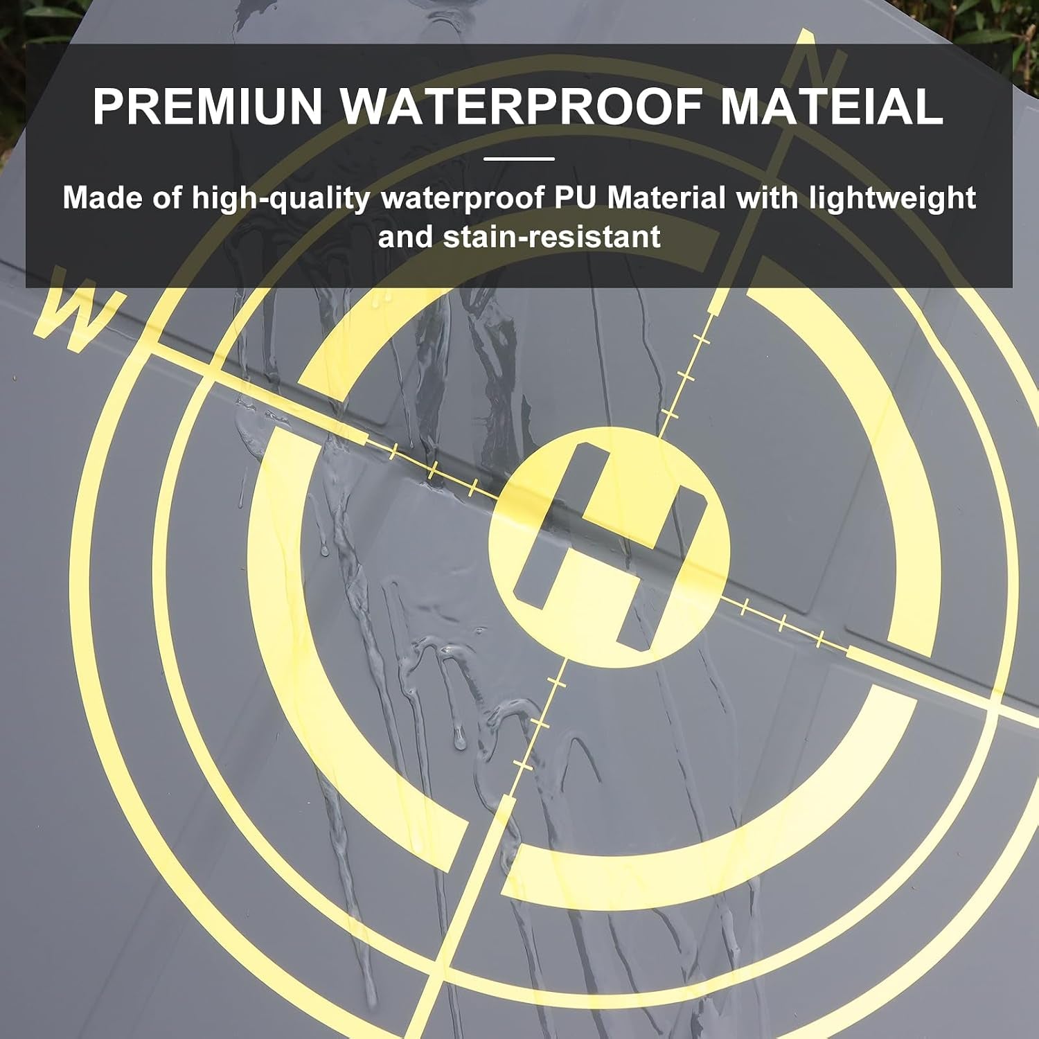 Drone Landing Pad Universal Waterproof Weighted Portable Fast-Foldable Helipad Launch for DJI Avata 360 Mavic 3 4 Pro/Mini 2 Se/Air 2 2S/Mini 3 4 5 Pro/Mavic 2/Holy Stone/Fpv/Avata 2/RC Quadcopters Accessories (55CM Yellow+Dark Gray)