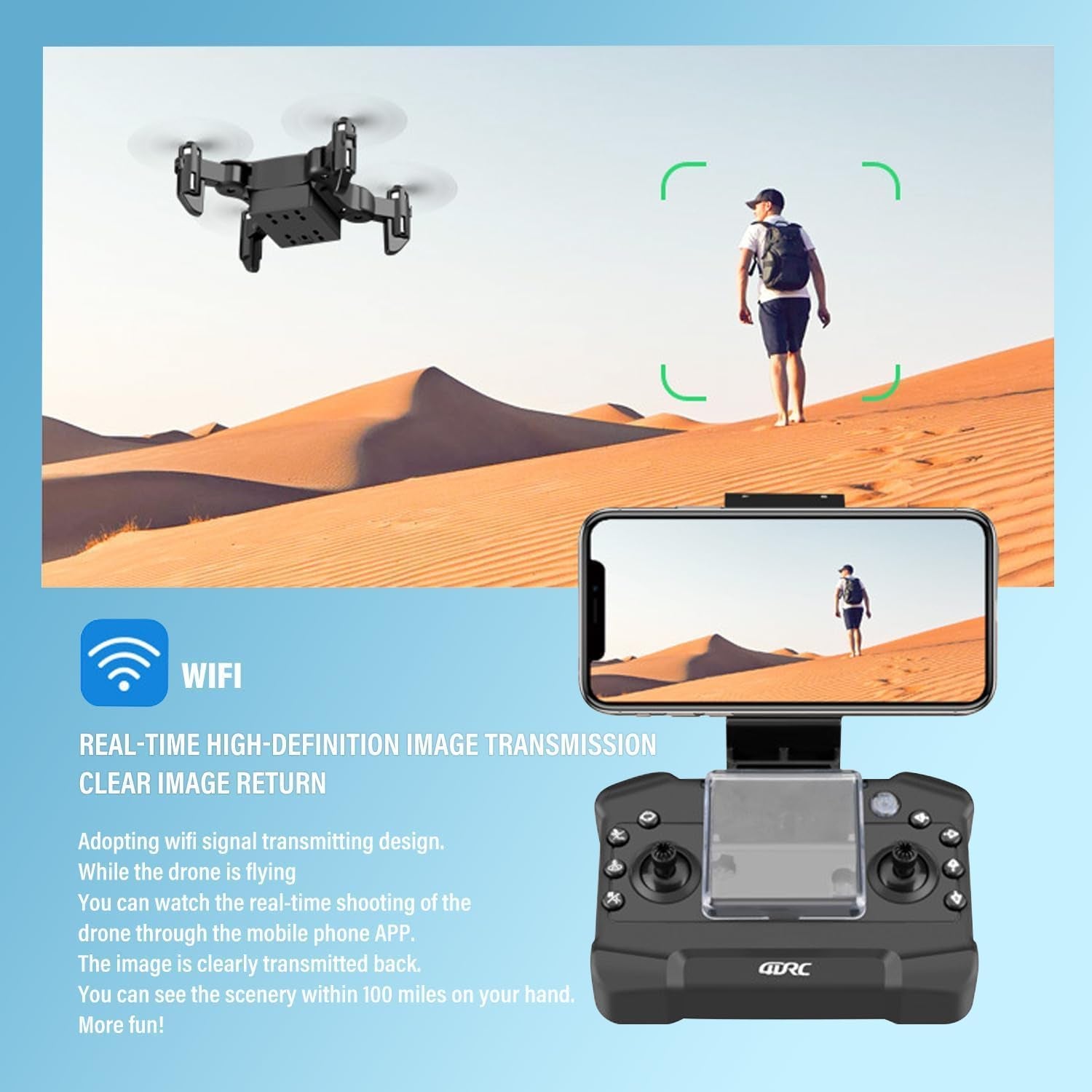 Mini Drone with 4K Camera & Six-Axis Stabilization Mini Shuttle Foldable FPV Drone | Small-Bodied Covert UAV One Key Take Off/Land, Headless Mode, Support 360° Roll
